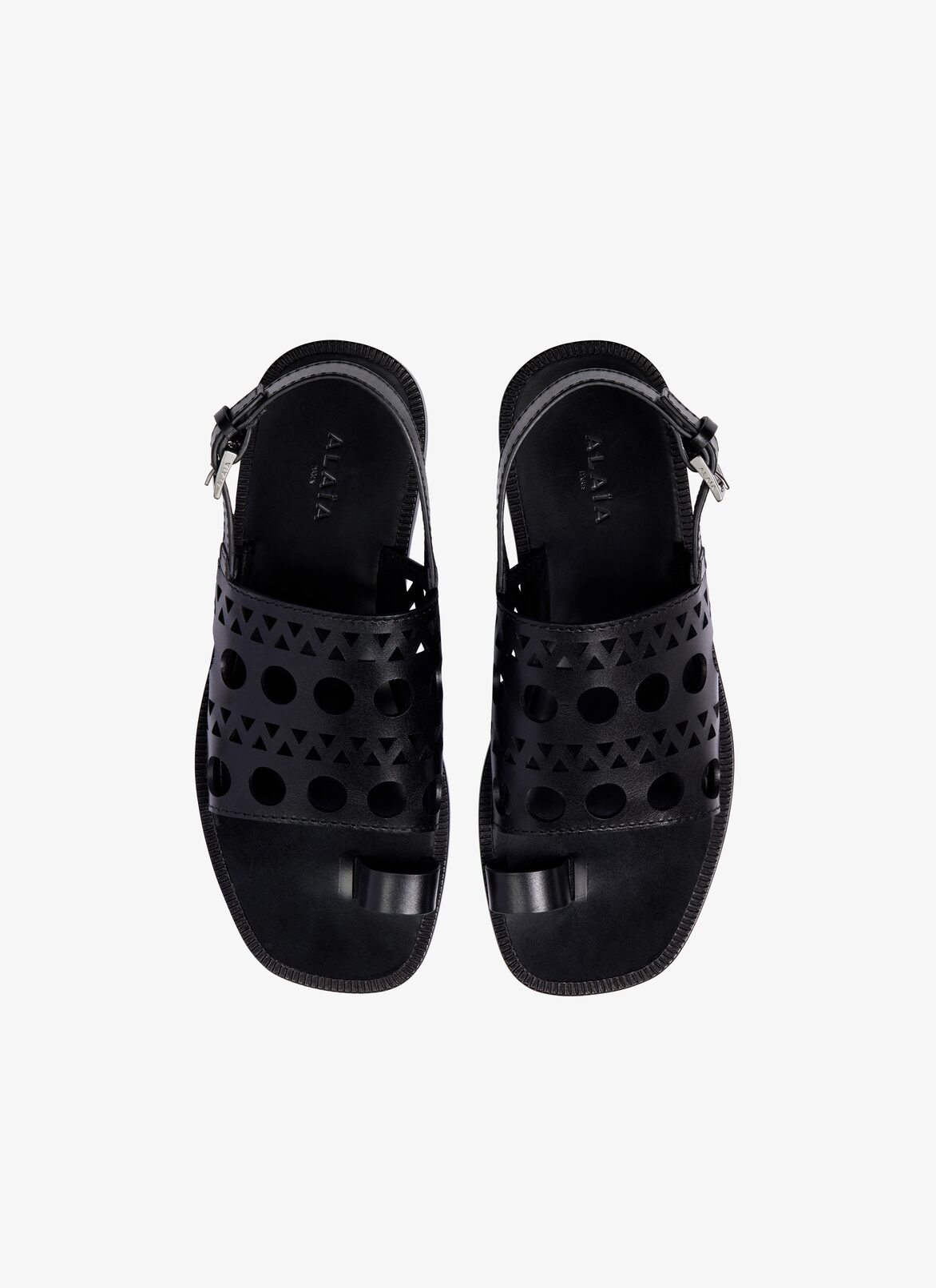 VIENNE FLAT SANDALS ALAÏA BLACK VIENNE FLAT SANDALS